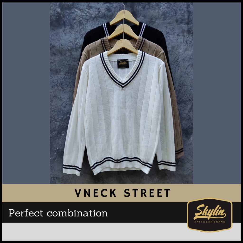 Sweater Vneck Street Wool SKYLIN