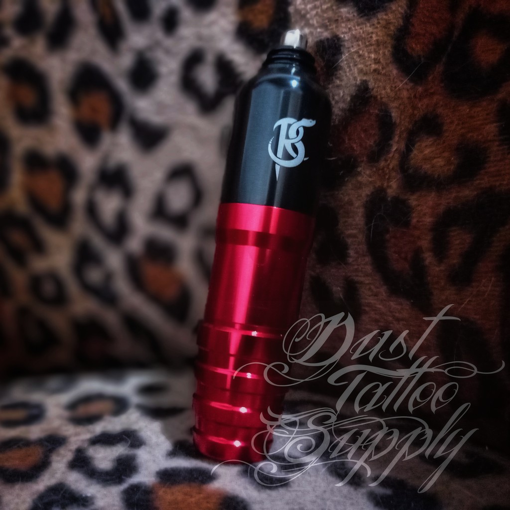 Rattlesnake Rotary Cartridge Pen Tattoo Machine Japan Motor with RCA Cord Red and Black RSBR002
