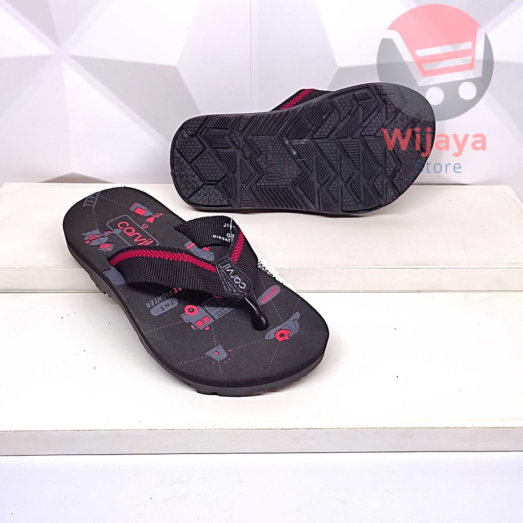 Sandal Anak Cowok 28-32 Carvil Original Sendal Jepit Anak Laki-Laki Berkualitas Nyaman dan Awet JIMMY RAMON MONTERS PICO