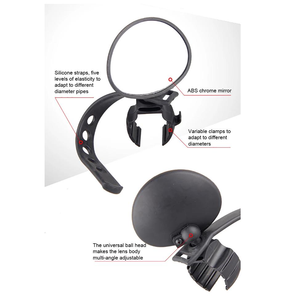 R-FLOWER Kaca Spion Sepeda Adjustable Sepeda Gunung 360dikitkan Bersepeda Spion