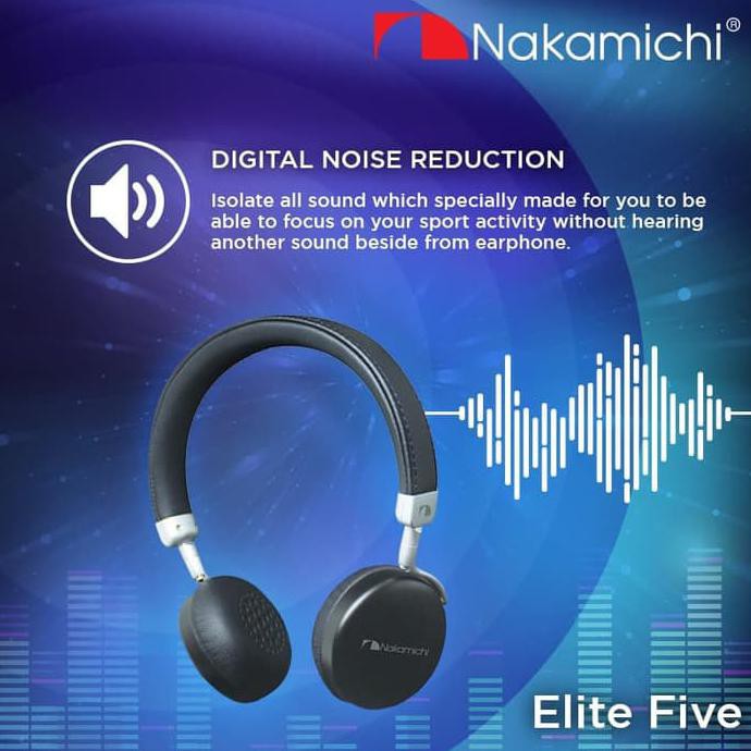 Promo Nakamichi Elite Five Wireless Headphone Bluetooth - Hitam Tbk