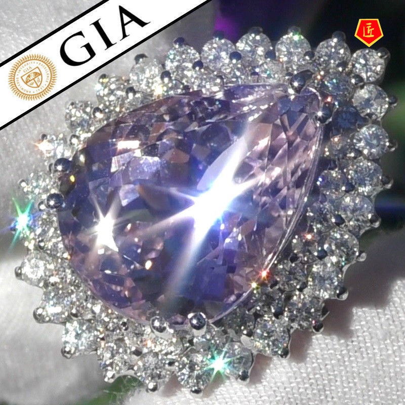 [Ready Stock]Luxurious and Personalized Pink Diamond Micro Setting Ring