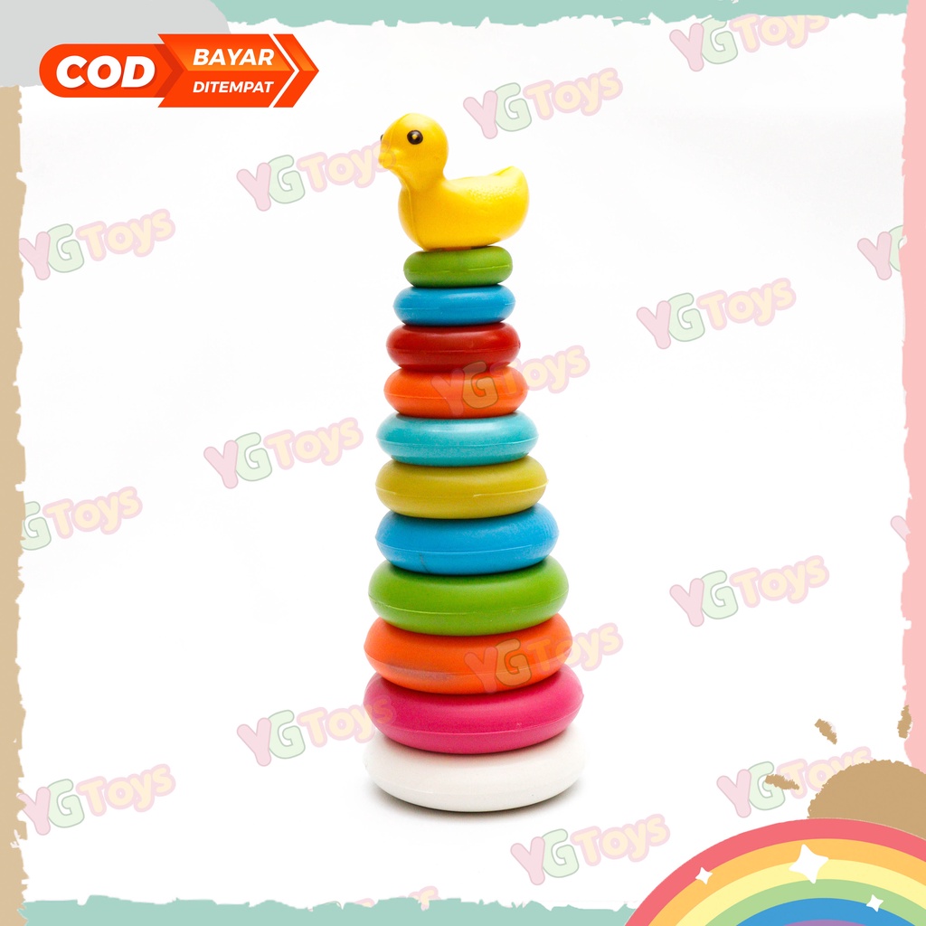 YGtoys Mainan Susun Donat Jumbo Ring Donat Bebek 10 Susun Edukasi Edukatif