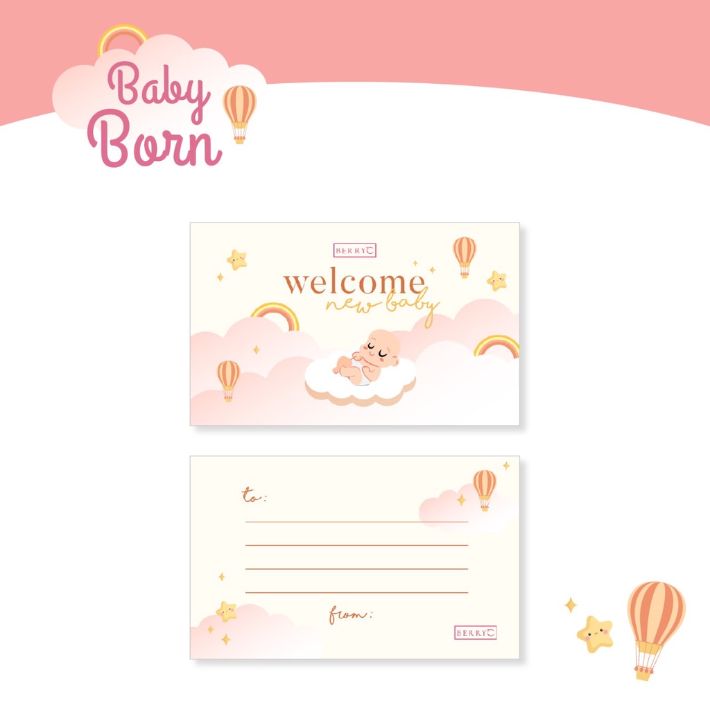 BerryC Greeting Card Kartu Ucapan Umum, Ulang Tahun atau Baby Born