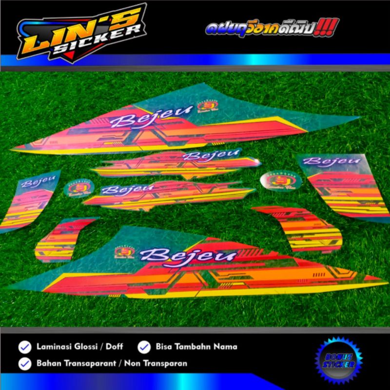 STRIPING BEAT KARBU TRANSPARAN CUSTOM LIVERY BUS BEJEU TERBARU