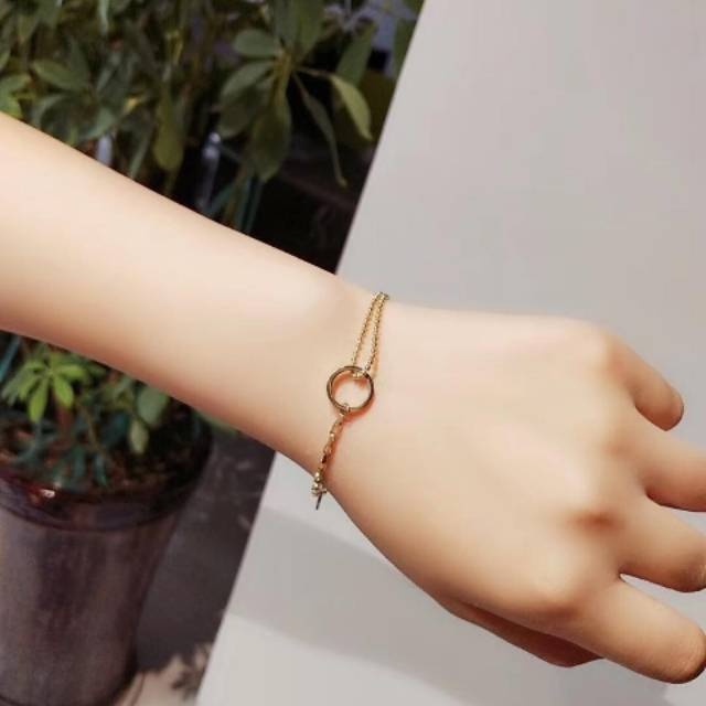 Gelang Tangan Bulat / Gelang Tangan Titanium Anti Karat / Gelang Tangan Wanita / Gelang  Cewek