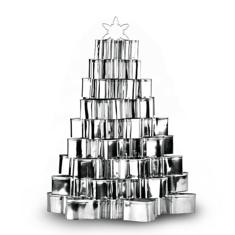 Zzz 10pcs / Set Cetakan Kue / Biskuit Bentuk Snowflake Natal Bahan Stainless Steel