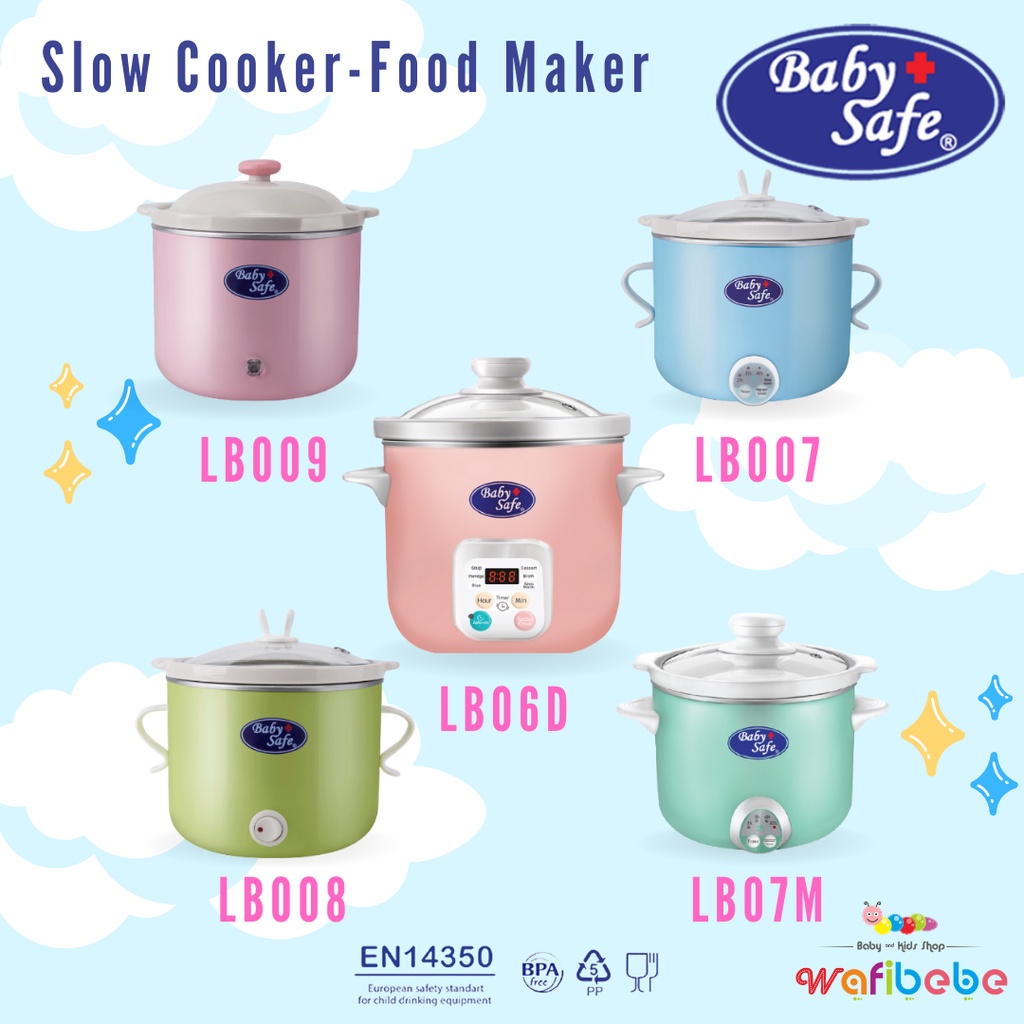 Baby Safe Slow Cooker Digital Timer Food Maker Alat Masak Menghangatkan Makanan MPASI Bayi Babysafe