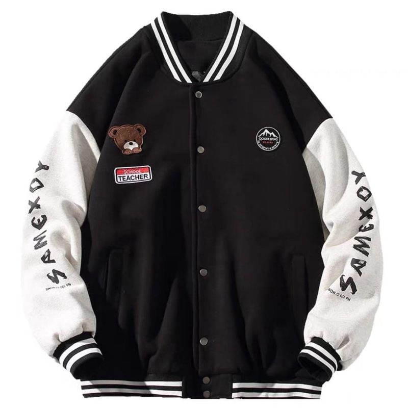 jane jacket ala cewe korea/javket varsity patch lucu/jacket sporty baseball/jacket basketball/jacket