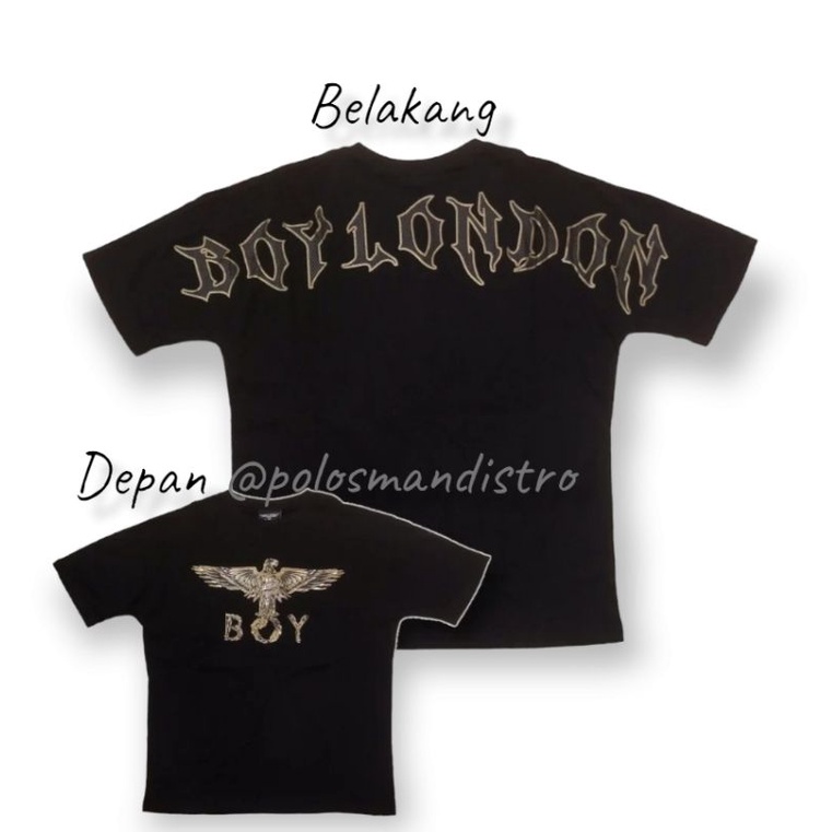 COD KAOS DISTRO BOY KAOS KEREN BOY LONDON BIG LOGO GOLD FOIL ORIGINAL  FRONT BACK GOLD