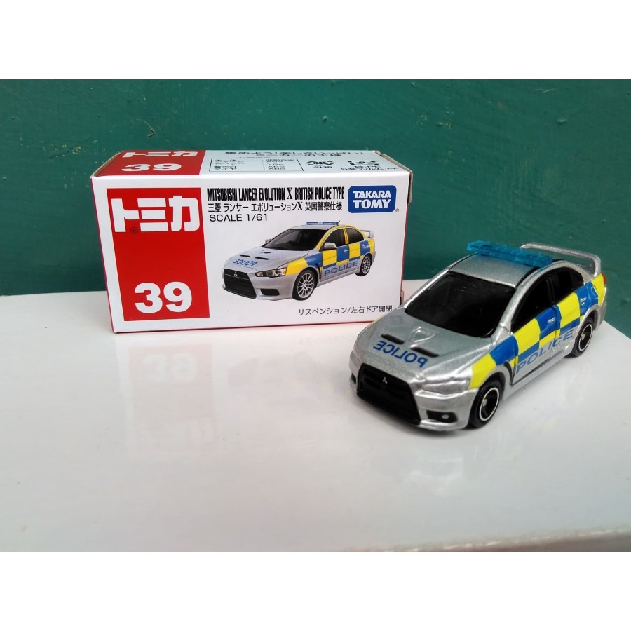 TOMICA NO 39 MITSUBISHI LANCER EVO X POLICE CAR DIECAST TOMICA REGULER HARGA MURAH