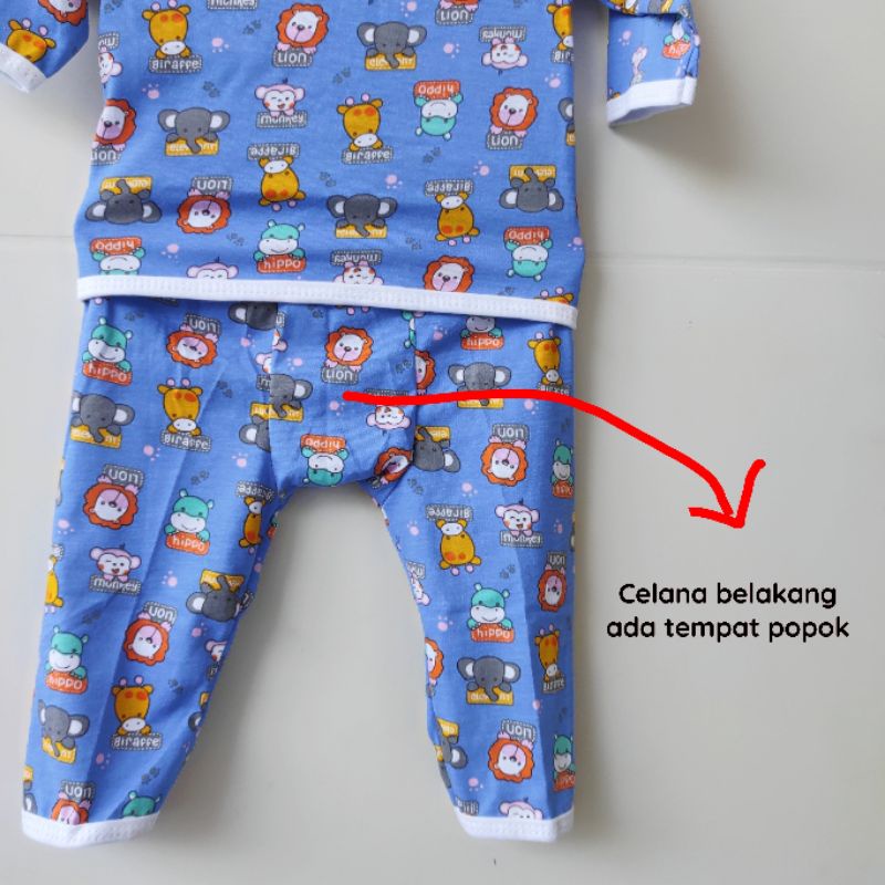 SNI TOKARI Setelan baju celana lengan pendek / panjang halus jumper kancing depan anak bayi newborn baru lahir