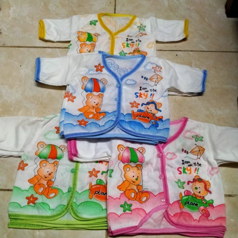 1 lusin baju bayi lengan panjang lengan pendek termurah | baju baby motif gambar bahan katun | baju atasan baby new born