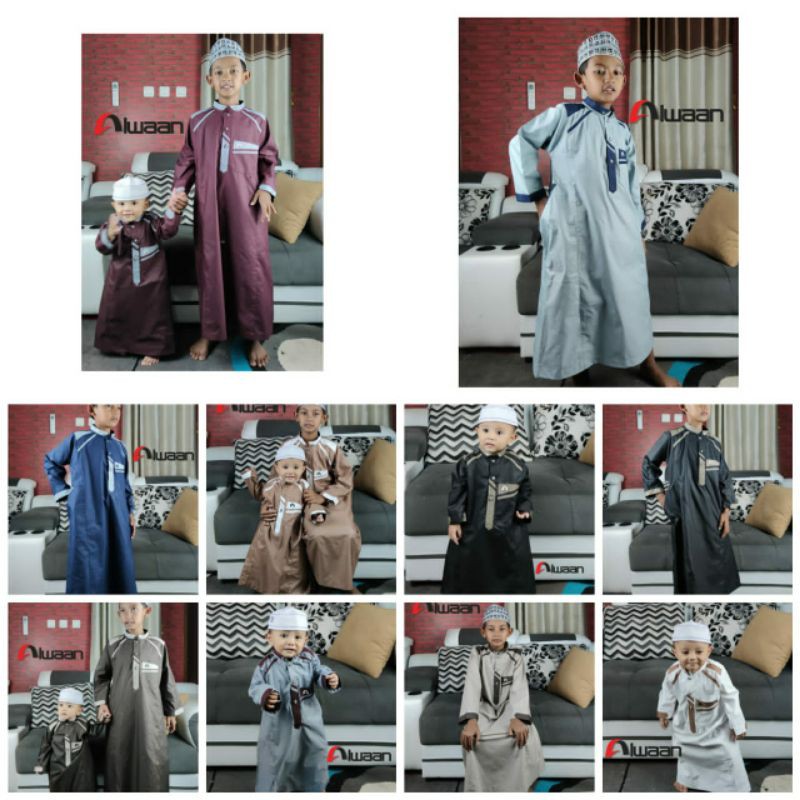 JUBAH DAN SETELAN ANAK TERBAIK ALWAAN SIZE 2-14