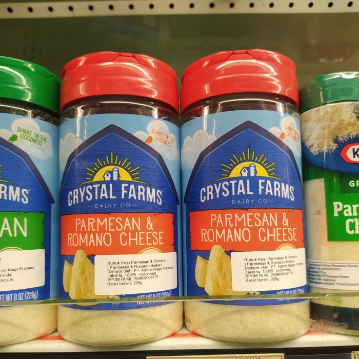 

crystal farms parmesan & romano shaker 226gr