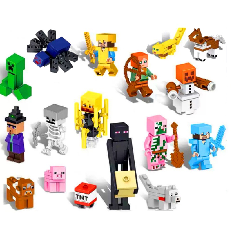 400PCS My World Minecraf tinglys Action Figure Building Blocks Village Tree House Warhorse Bricks Toys