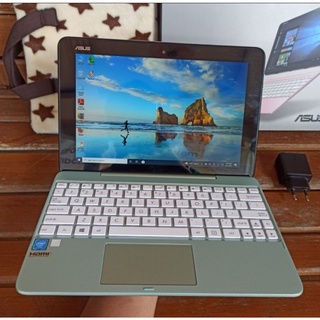 Laptop Convertible 2 in 1 dual mode Tablet Touchscreen Asus Transformer Book T101H Fullsett Mulus Baterai Awet