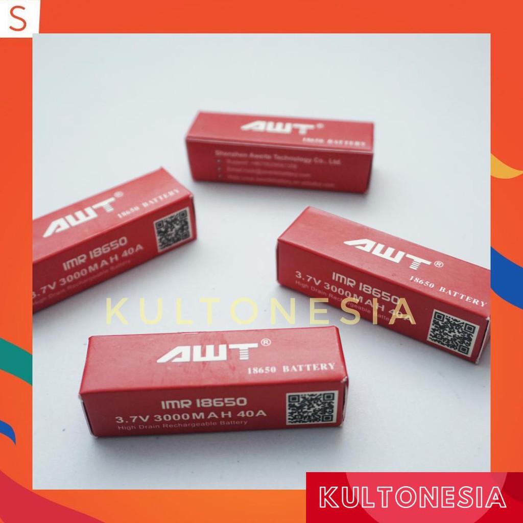 Baterai vape AWT 3000 mAH Baterai vapor 3.7V