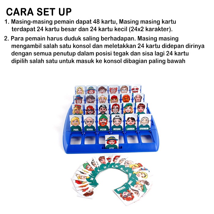 [1KG 3PCS] Babyland Papan Permainan Tebak Gambar Who Is It Board Game Guess Who I Am Board Game