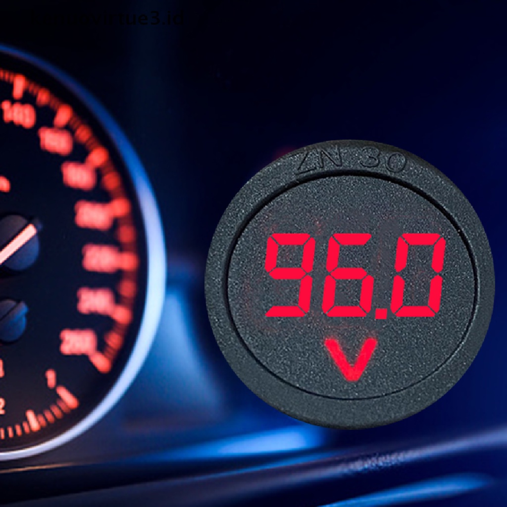 DC Voltmeter Digital 5-100v Bentuk Bulat Dengan Layar Led