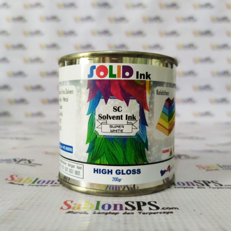 TINTA SABLON GELAS BESI /METAL 200GR PUTIH WHITE BASIS MINYAK SOLVENT BASED