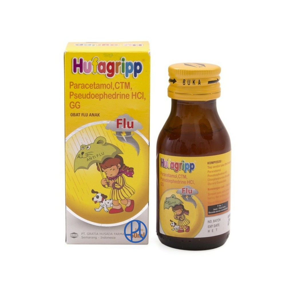 HUFAGRIPP FLU DAN BATUK SIRUP 60ml WARNA KUNING