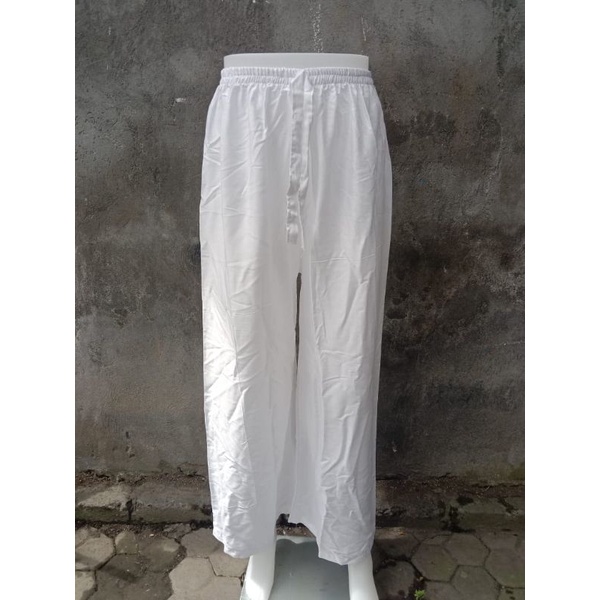 celana kulot polos full karet-Putih