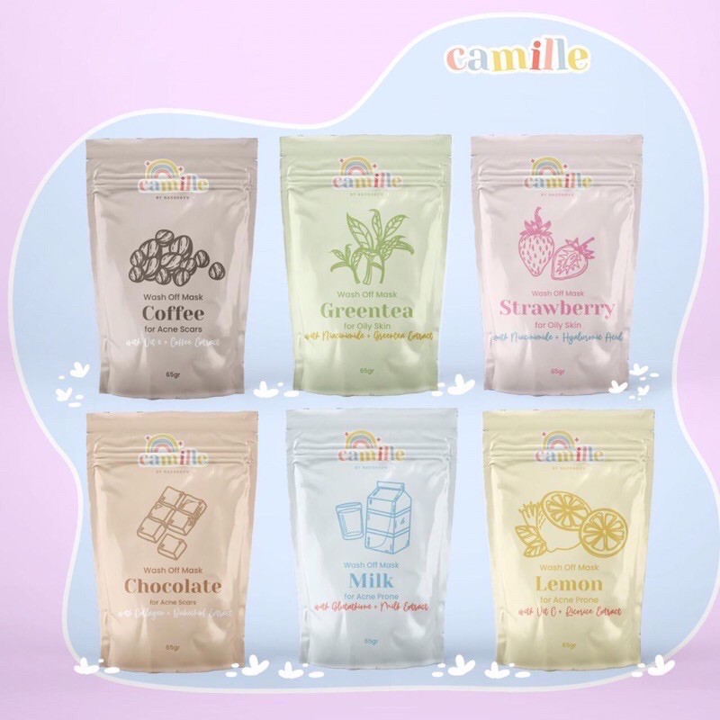 [BPOM] WASH OFF MASK BY CAMILLE BEAUTY 65gr - MASKER WAJAH DAN MASKER ORGANIK CAMILLE-1