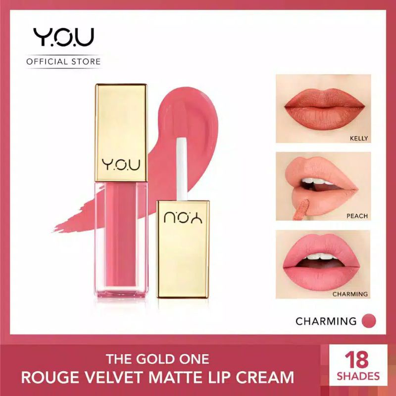 Kosmetik You The Gold One Rouge Velvet Matte Lip Cream (Quick Dry | Lipcream lipstick lipstik