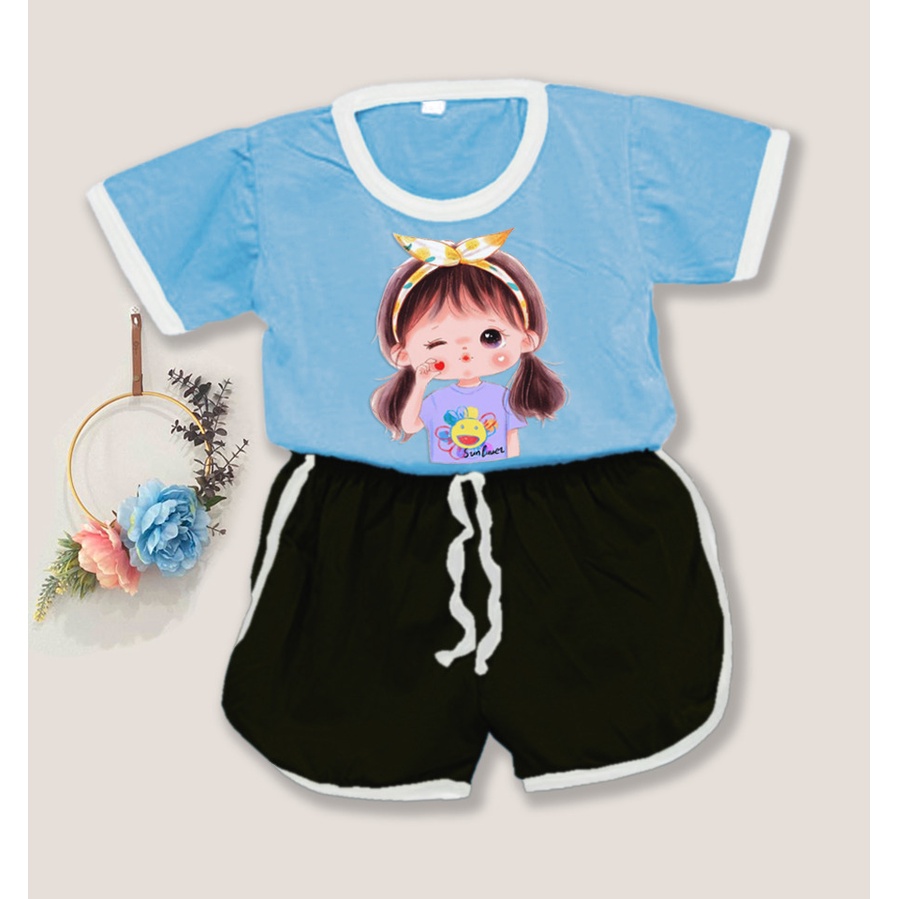 Setelan baju playful colour anak combi 4 / setelan anak polos / setelan anak kombinasi
