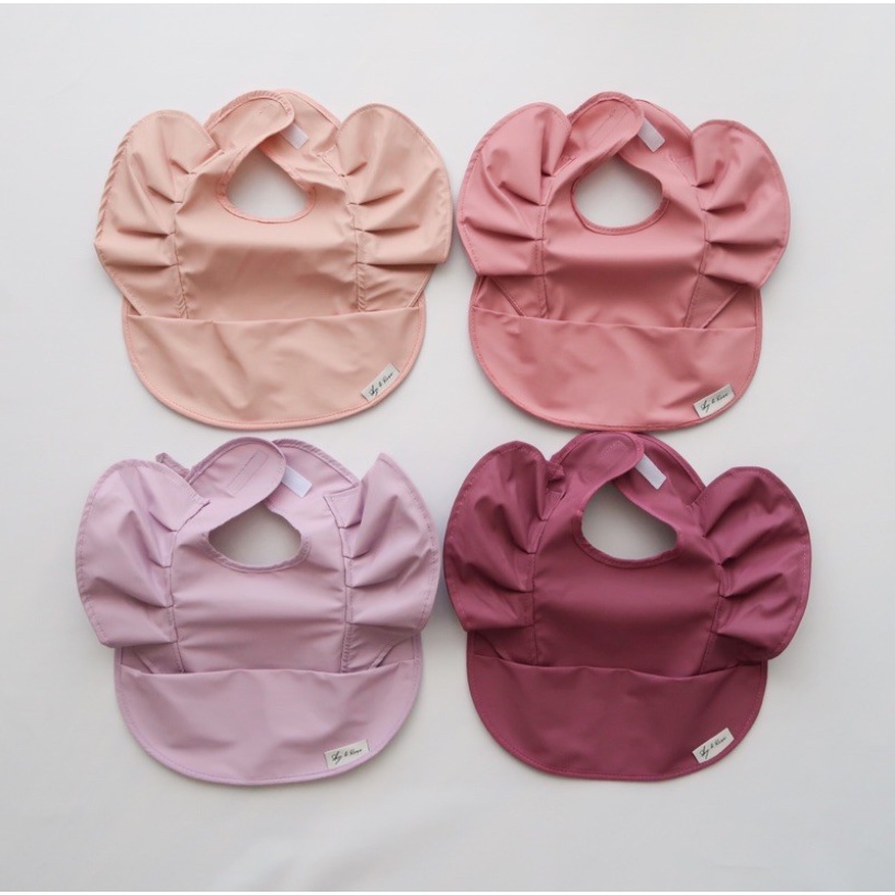 Sky and Rose Waterproof Bib | Ruffle Celemek Makan Ruffled | Slabber Anti Air Bayi Anak Sky &amp; Rose Bibs Bip Slubber