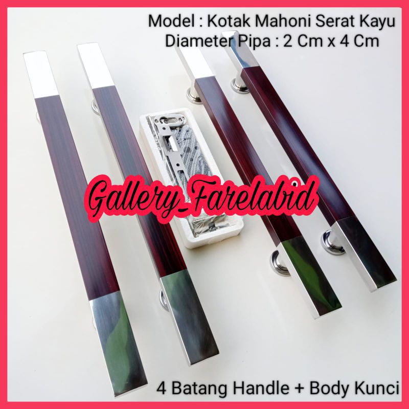 Handle Pintu Rumah Stainless Steel Kotak 80 Cm Full Set Body Kunci Gagang Pintu Rumah Modern 60 Cm Bodi Pelor Pegangan Pintu Kupu Tarung 45 Cm Tarikan Pintu Rumah Utama Minimalis