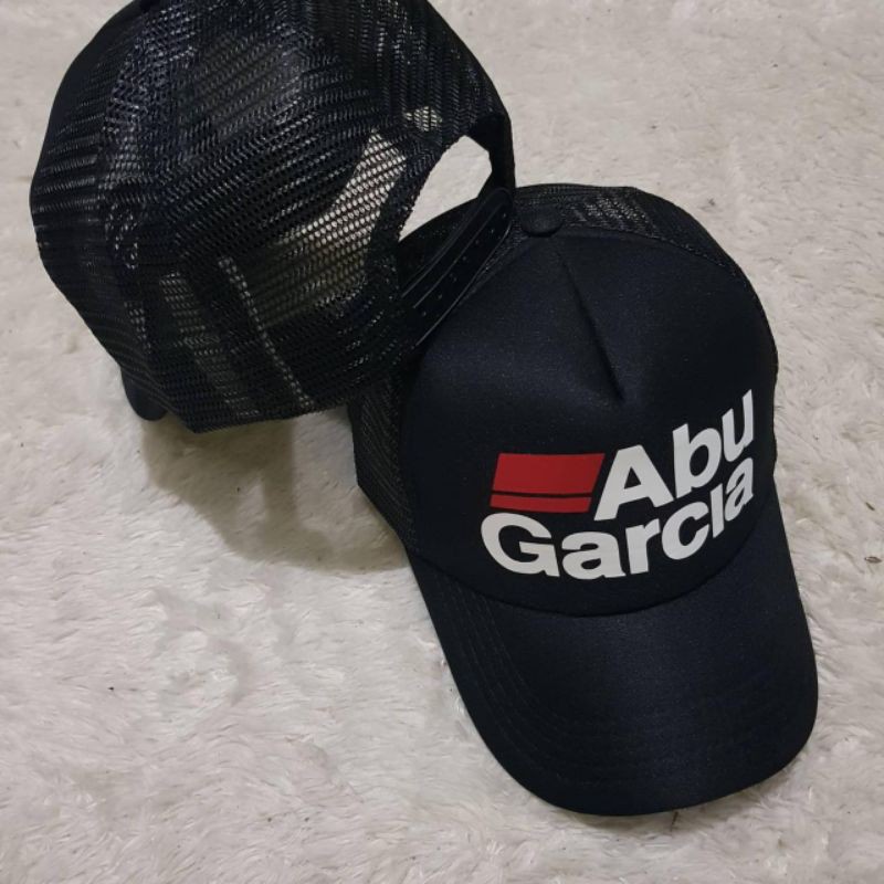 Kaos mancing dan topi mancing logo Abu Garcia