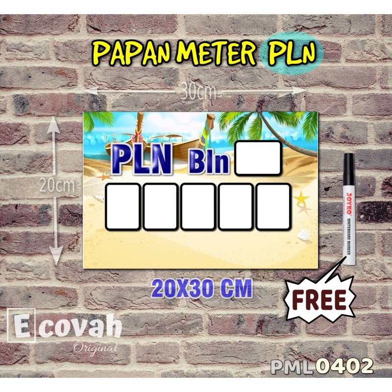 

Ecovah Papan Meter Listrik PLN PAM motif Unik - Tropical 02