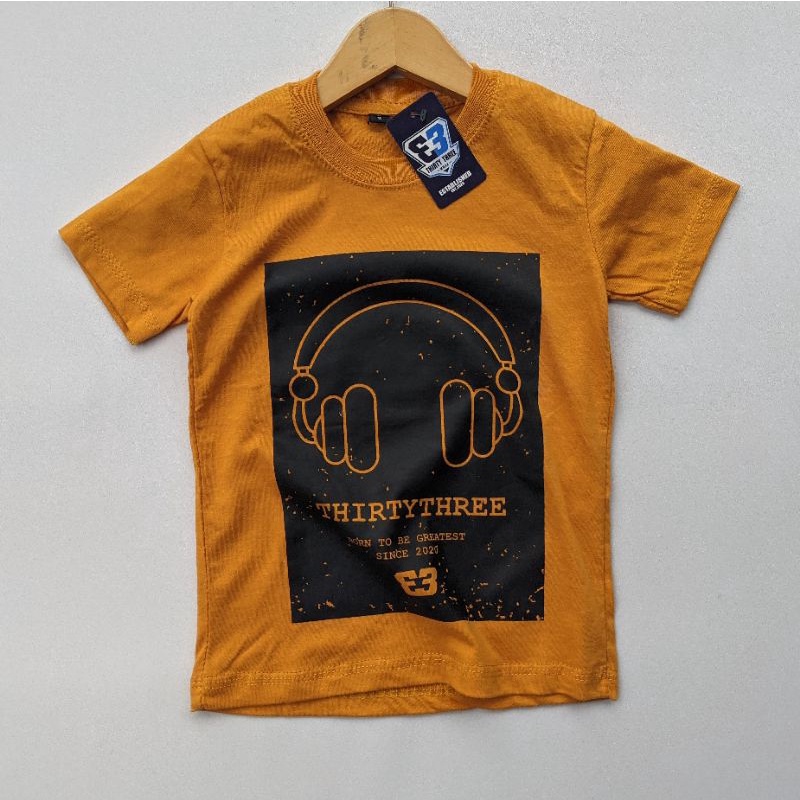 Kaos Anak Terpopuler / Kaos Anak Laki-laki ,mustard earphone