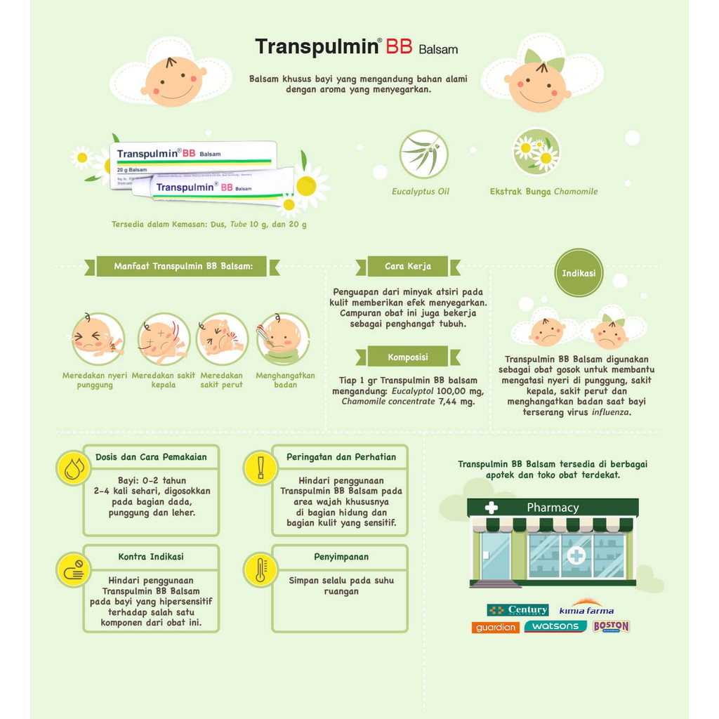 Transpulmin BB Baby Balsam 10gr Balsem Bayi 10g Pertolongan Pertama pada Batuk Pilek Anak