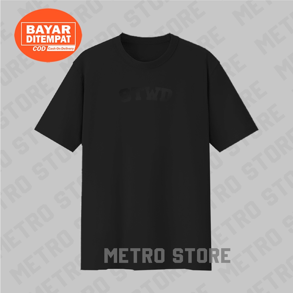 Kaos STWD Logo Premium Black Print | Kaos Katun Shirt Kerah Lengan Pendek Pria Muda Keren Distro Ter