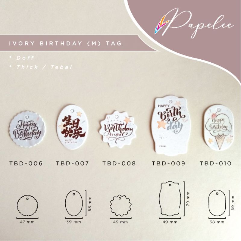 

Ivory Birthday Tag Boy / Tag Ulang Tahun / Tag Hampers