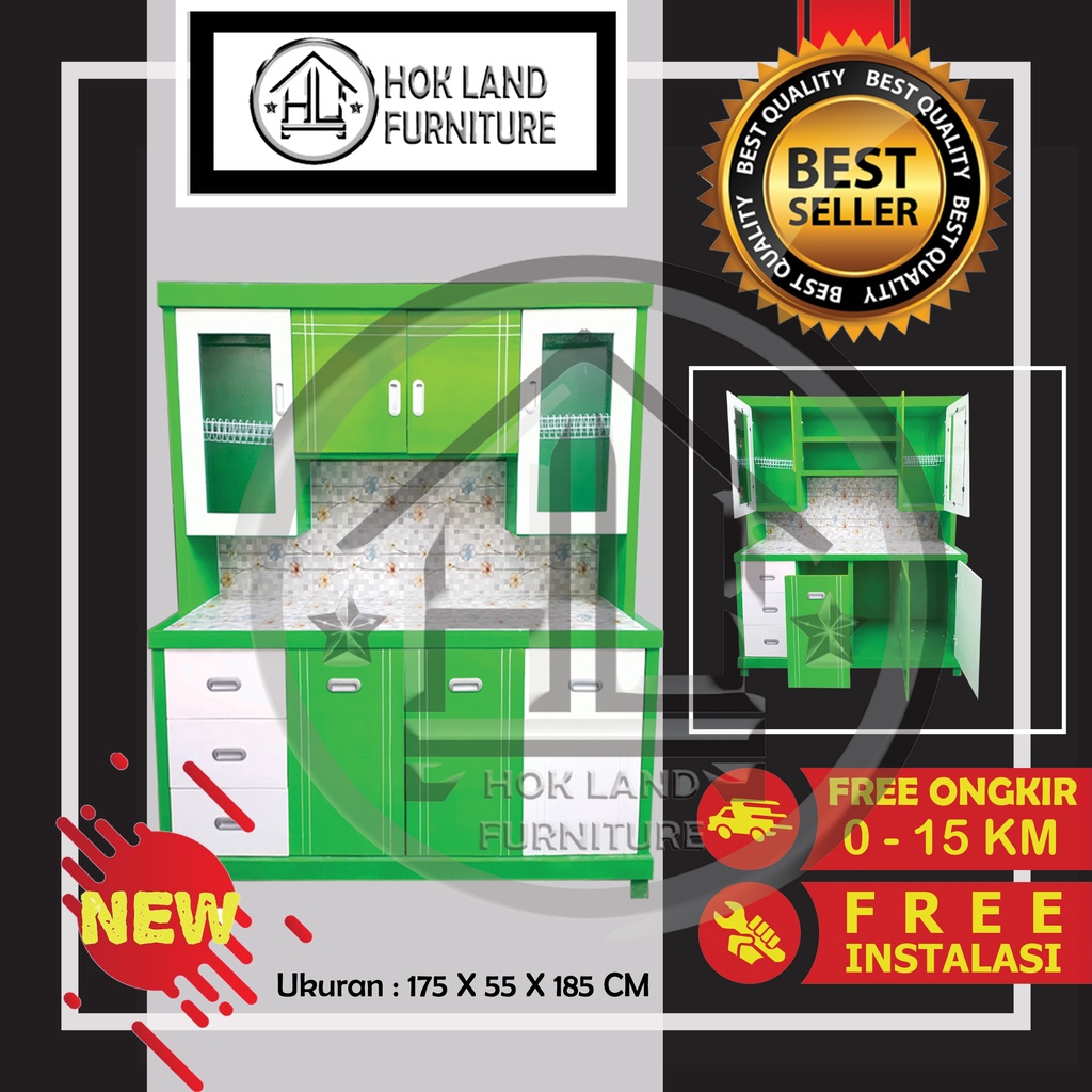 Lemari sayur 4 pintu lemari rak piring dapur minimalis / Lemari Sayur 4 Pintu Kayu Multiplek / LS64