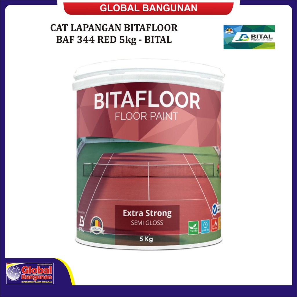 CAT LAPANGAN BITAFLOOR BAF 344 RED 5kg - BITAL