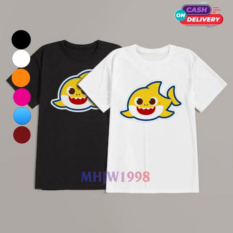 baju kaos pakaian anak laki laki/perempuan baby shark pinkfong terbaru karakter