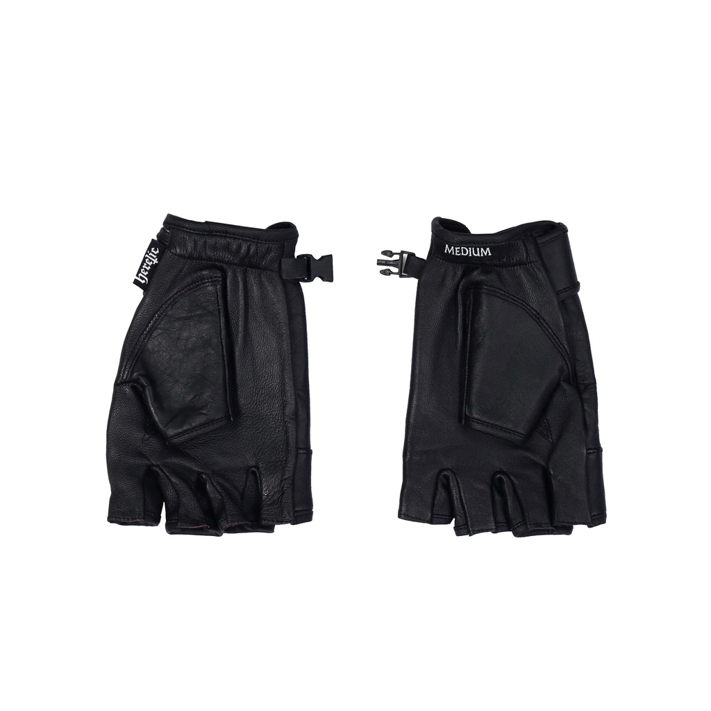 Heretic - Fingerless Leather Gloves - Sarung Tangan Kulit - Pentagram