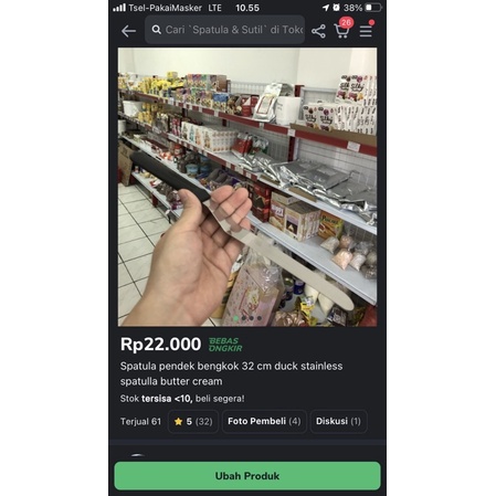 

spatula 32 cm bengkok sutil
