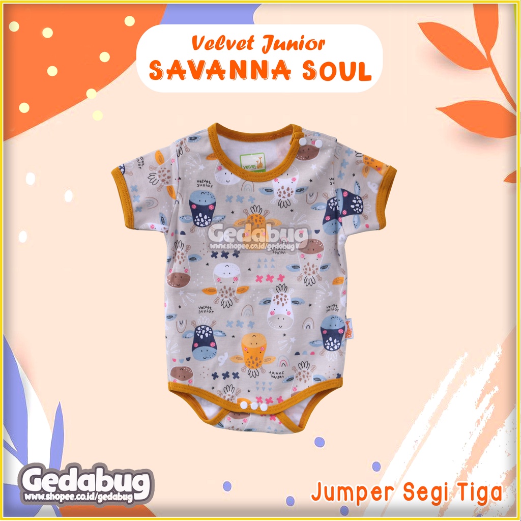 Jumper Velvet Junior SAVANNA Soul | Jumper Segi Tiga Usia New Born | Unisex GEDABUG