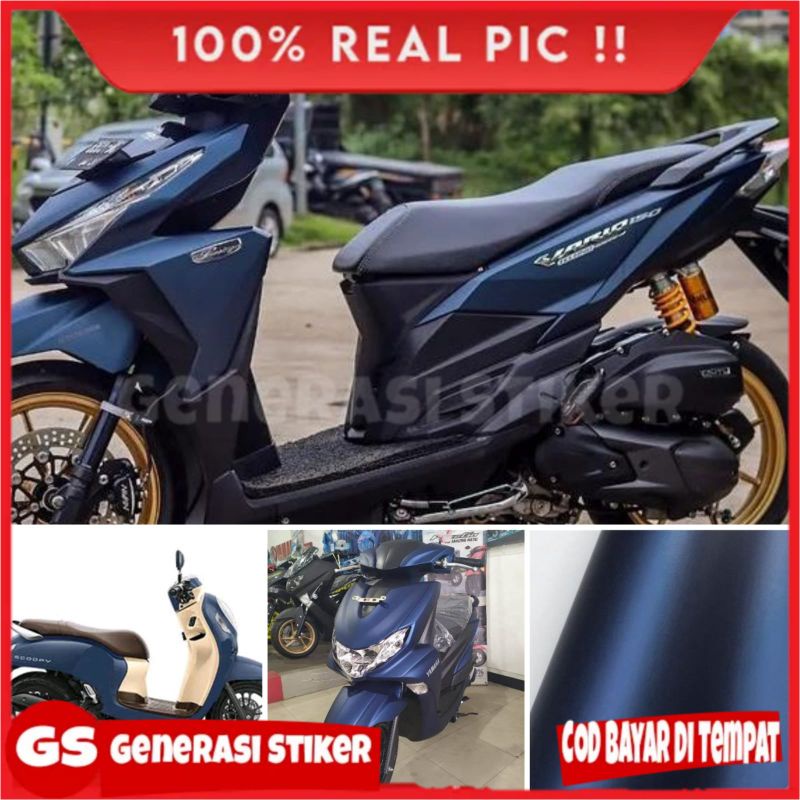 Stiker Skotlet Metalik Krom Doff Biru Navy Sticker Scotlite Motor Navy