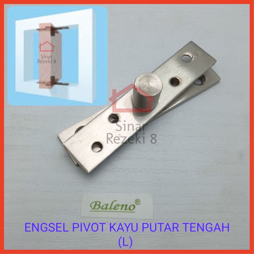 Engsel Pivot Putar Tengah L / Putar Pintu Jendela Ayun Kayu Besar