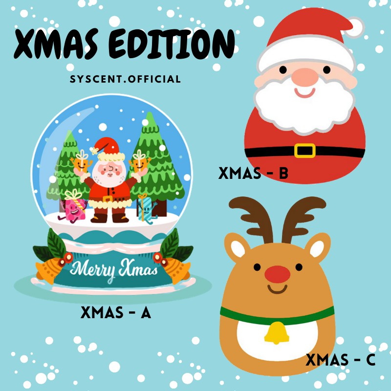 SYSCENT CHRISTMAS AIR FRESHENER PENTOL WBB SANTA NATAL EDITION / PEWANGI MOBIL PARFUM RUANGAN