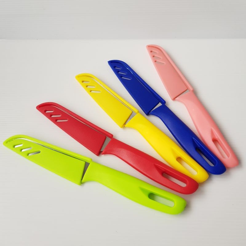 pisau dapur kecil 19cm small knife pisau buah travel tajam dengan tutup