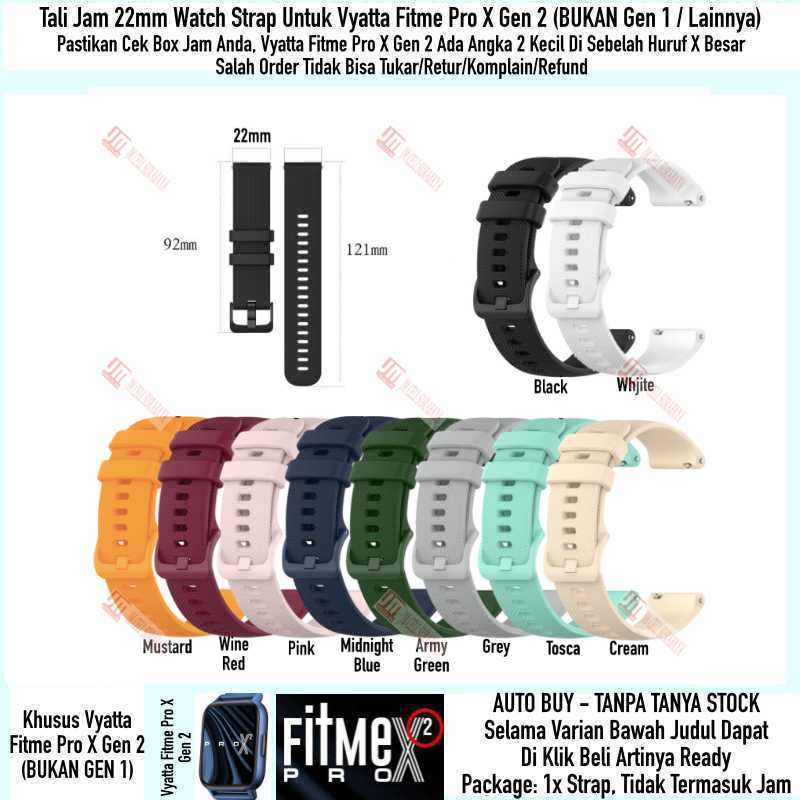 OYE Watch Strap Vyatta Fitme Pro X Gen 2 - Tali Jam Tangan 22mm Rubber Silikon