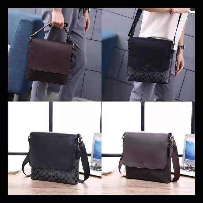 Tas COACH F71765 Coklat Original Pria Tas Fashion Merek Impor Tas Bahu